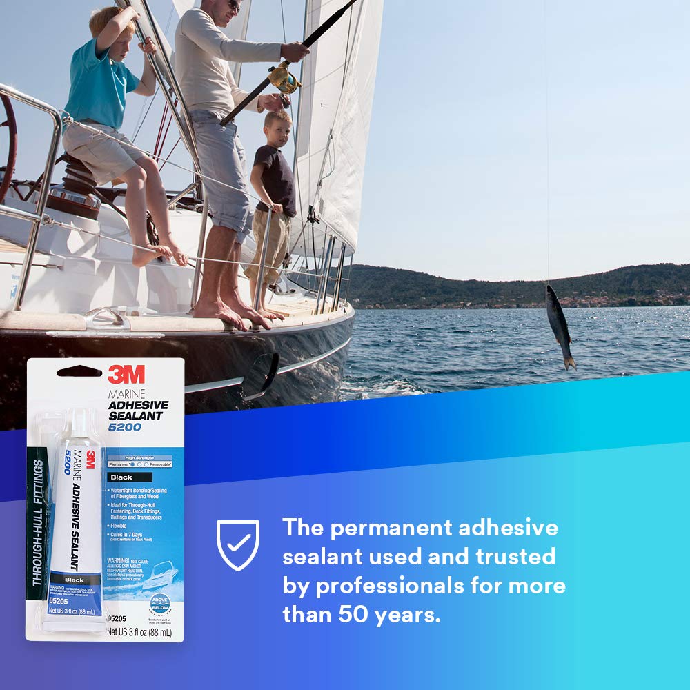 3M Marine Adhesive Sealant 5200 (06500) Permanent Bonding and Sealing for Boats and RVs Above and Below the Waterline Waterproof Repair