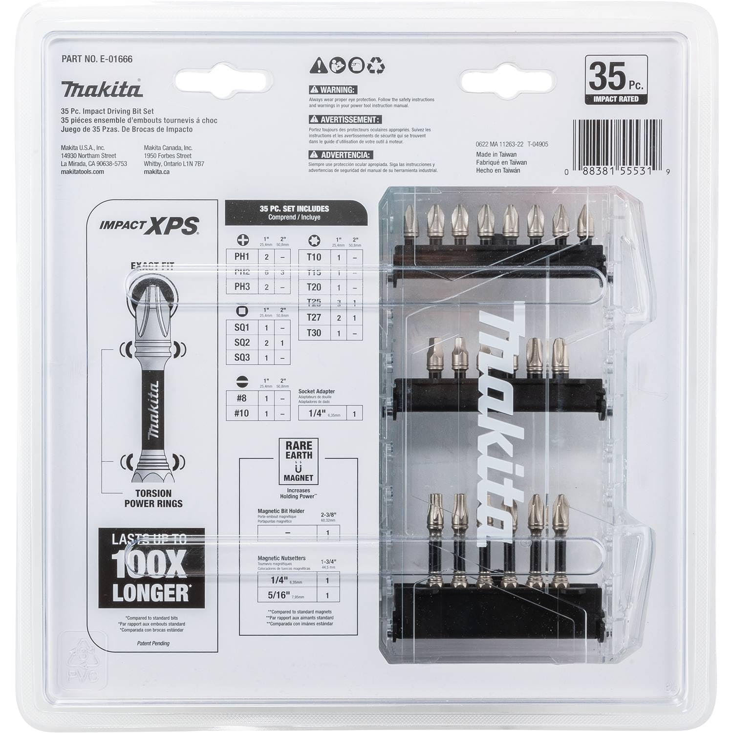 Makita E-01644 Impact XPS™ 60 Pc. Impact Bit Set