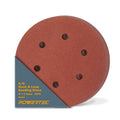 POWERTEC 6-Inch 6-Hole Hook & Loop Sanding Discs