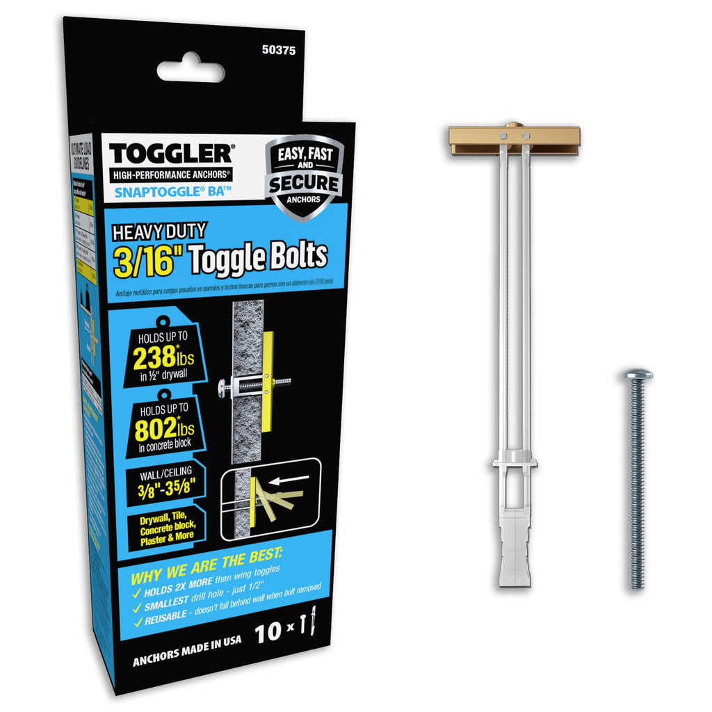 TOGGLER SNAPTOGGLE Heavy-Duty Drywall Toggle Bolt Anchors
