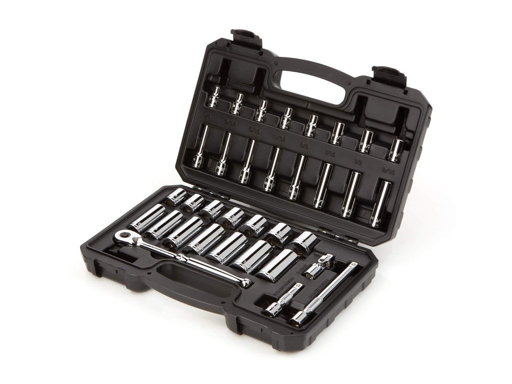 TEKTON 3/8-Inch Drive 6-Point Socket & Ratchet Set