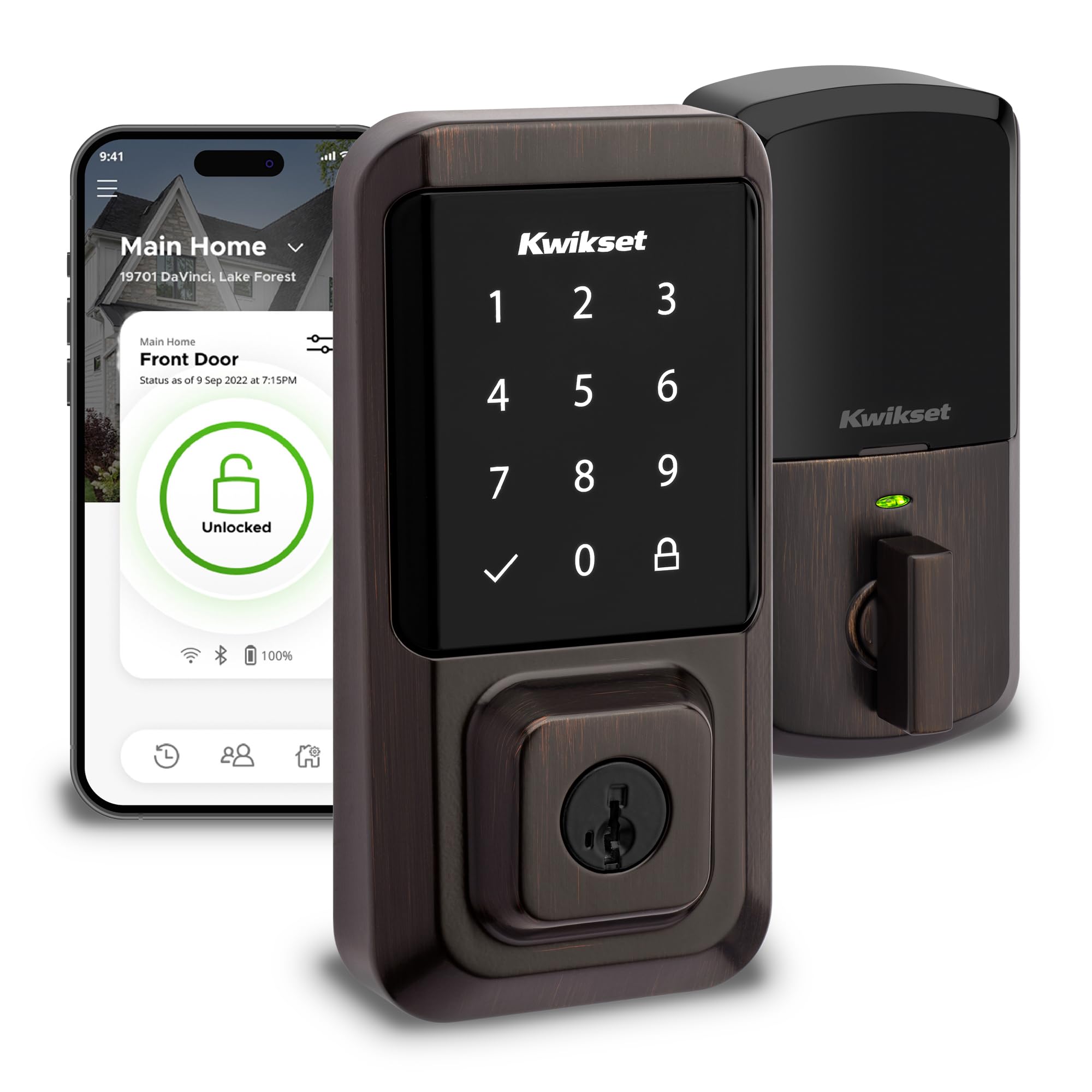 Kwikset Halo Wi-Fi Touchscreen Smart Deadbolt with SmartKey