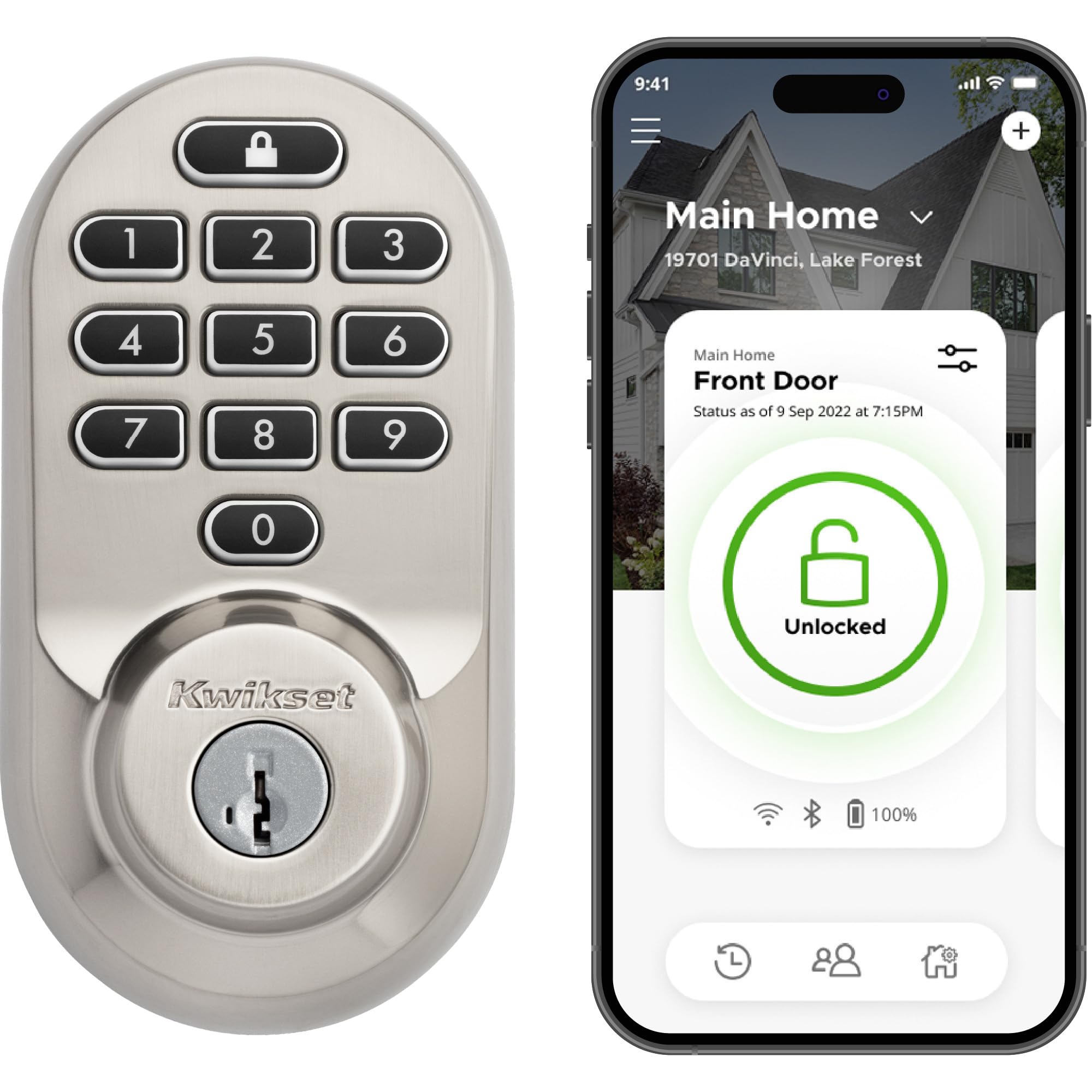 Kwikset Halo Wi-Fi Enabled Smart Lock Deadbolt with Touchscreen and SmartKey Backup