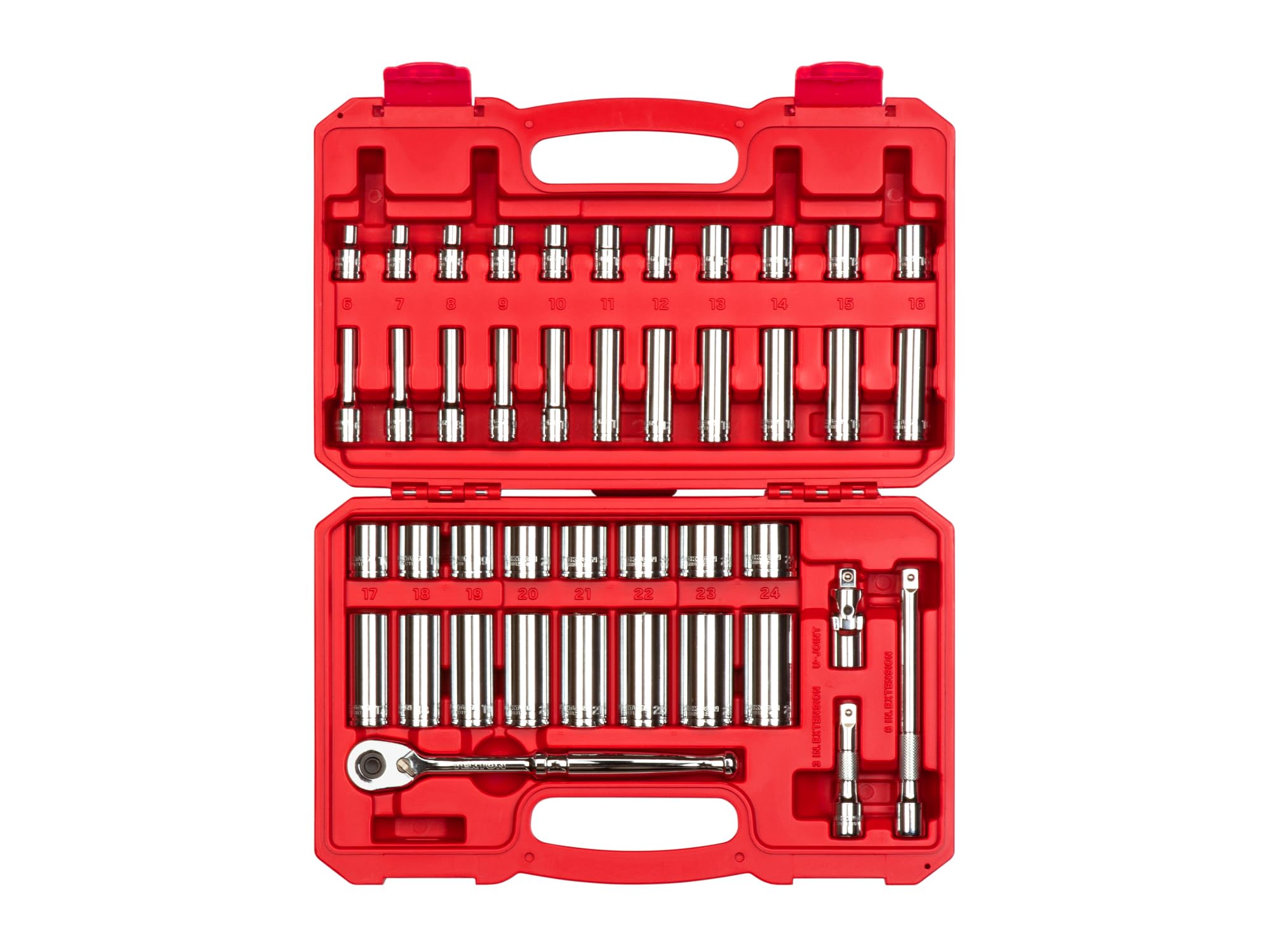 TEKTON 3/8-Inch Drive 6-Point Socket & Ratchet Set