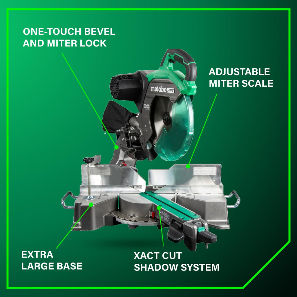 Metabo HPT 12-Inch Dual-Bevel Sliding Miter Saw with Xact Cut