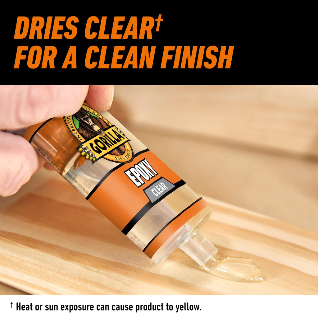 Gorilla Clear 2-Part Epoxy Adhesive Syringe, 0.85 oz
