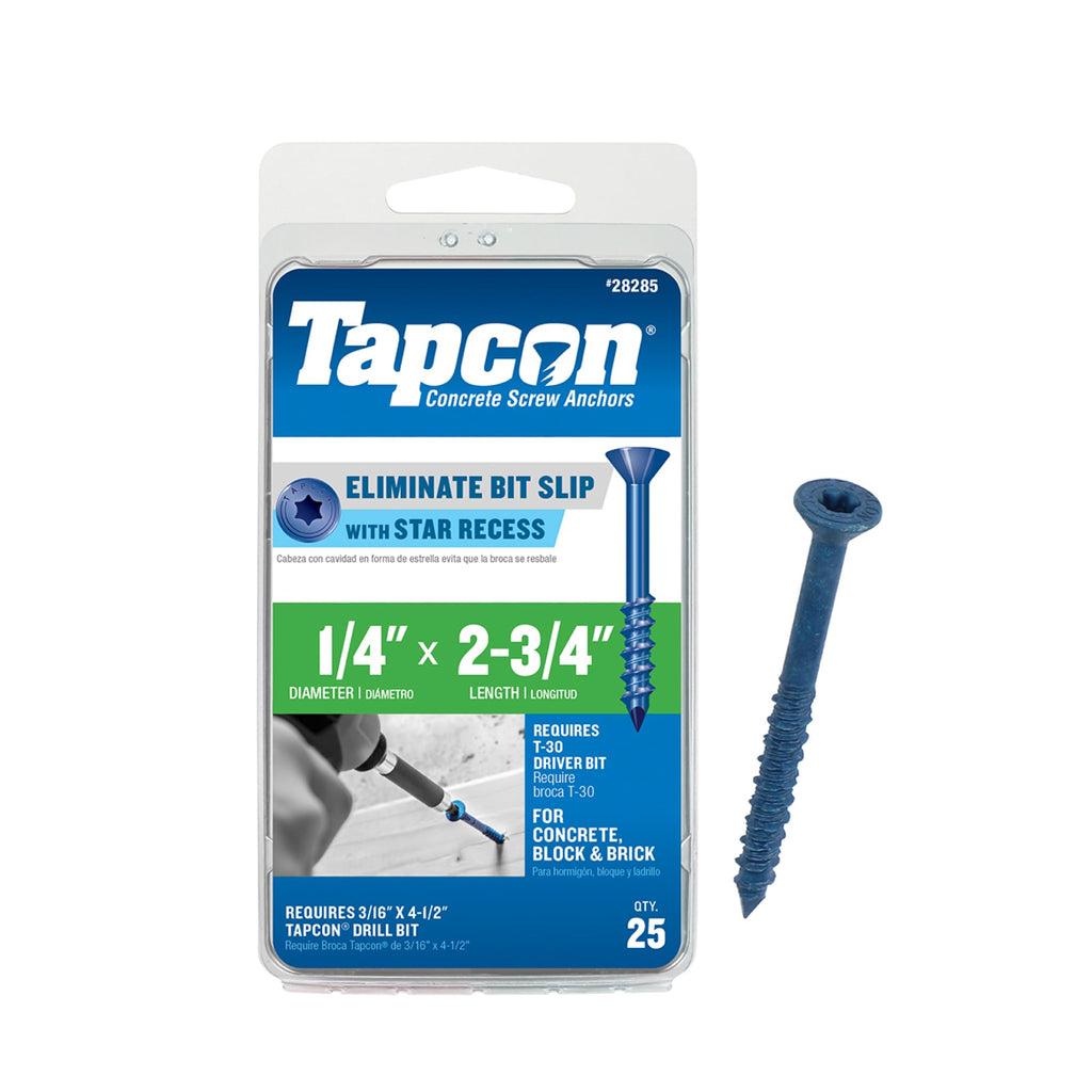 Tapcon Blue Star-Head Concrete Screw Anchors for Masonry
