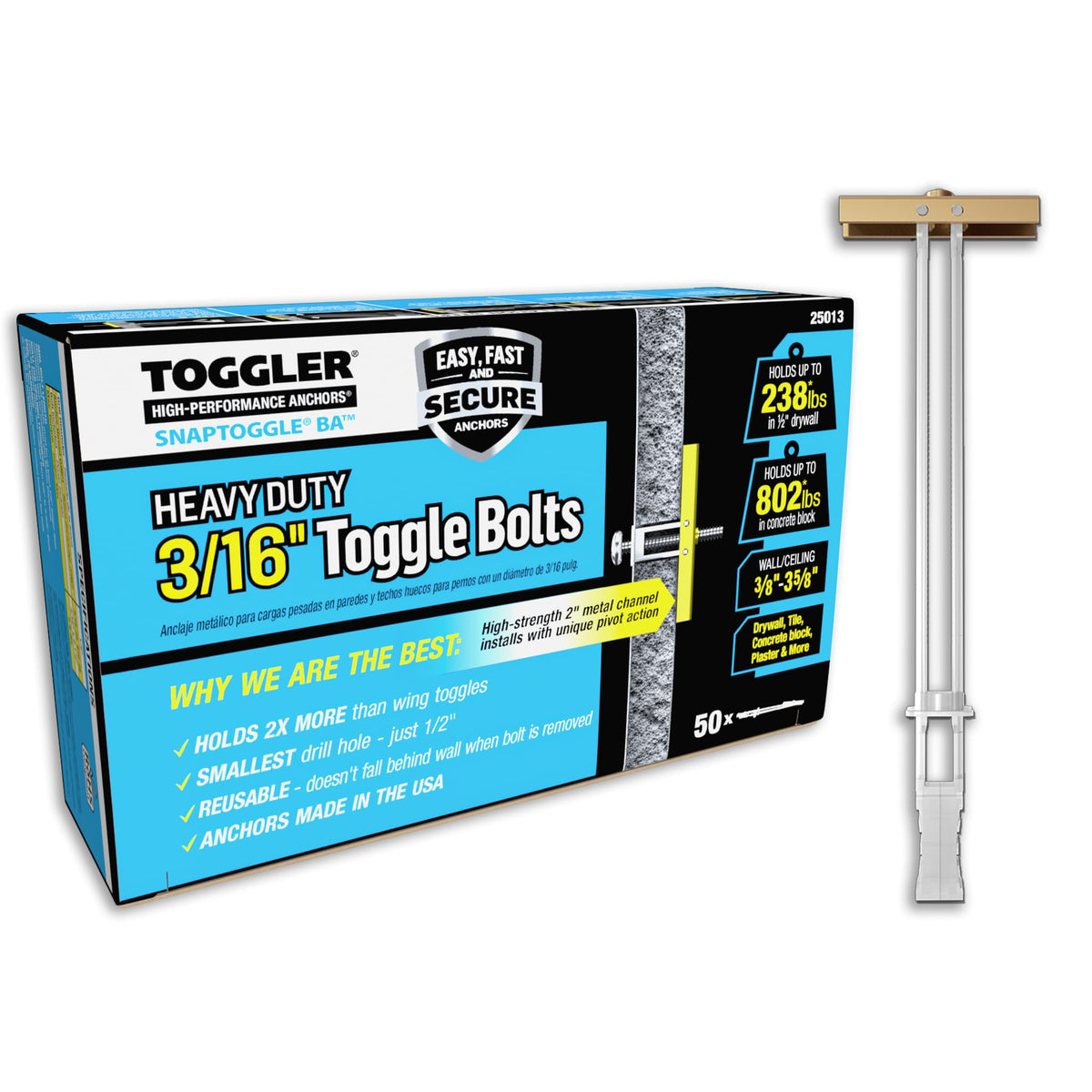 TOGGLER SNAPTOGGLE Heavy-Duty Drywall Toggle Bolt