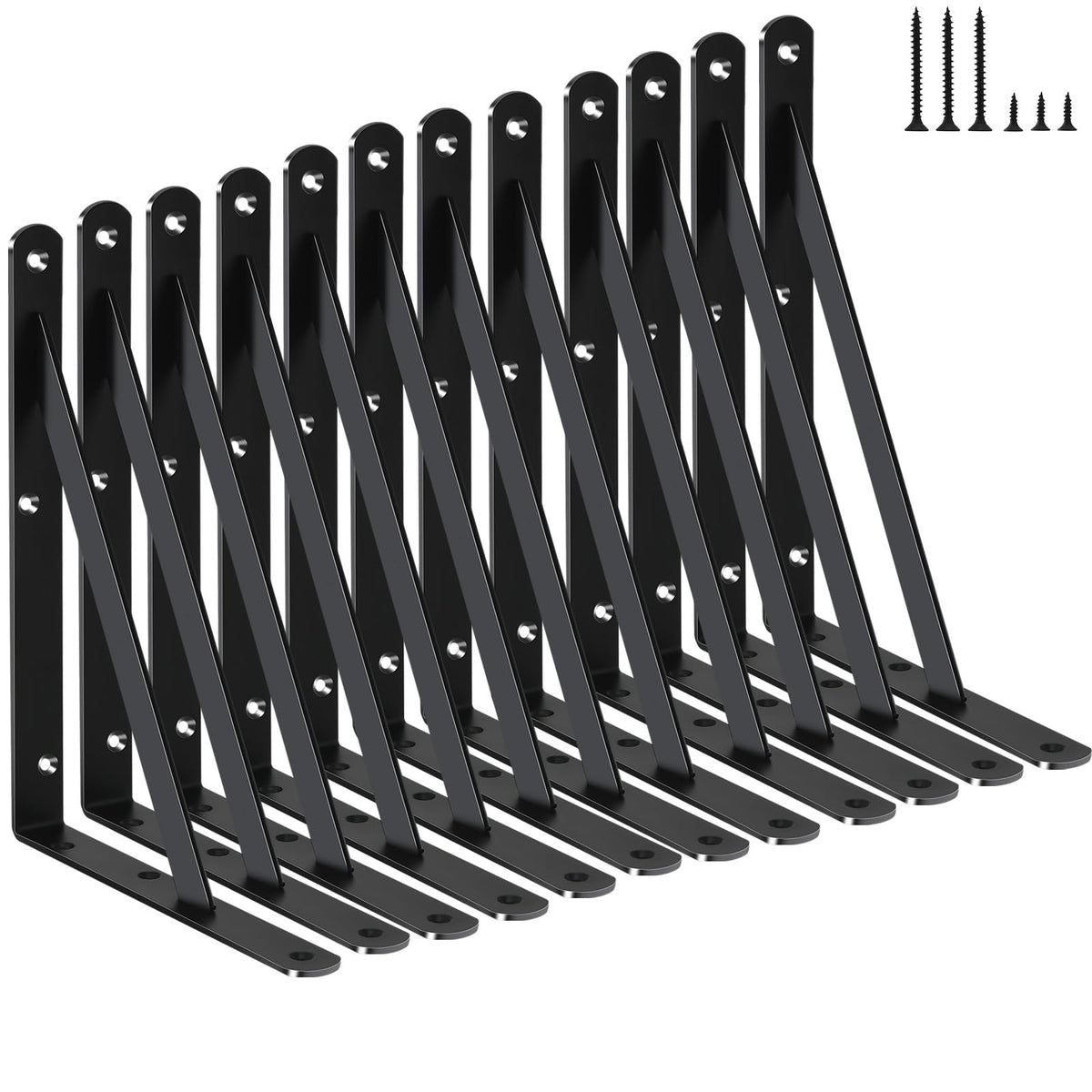 Heavy-Duty Shelf Support Angle Brackets with Screws