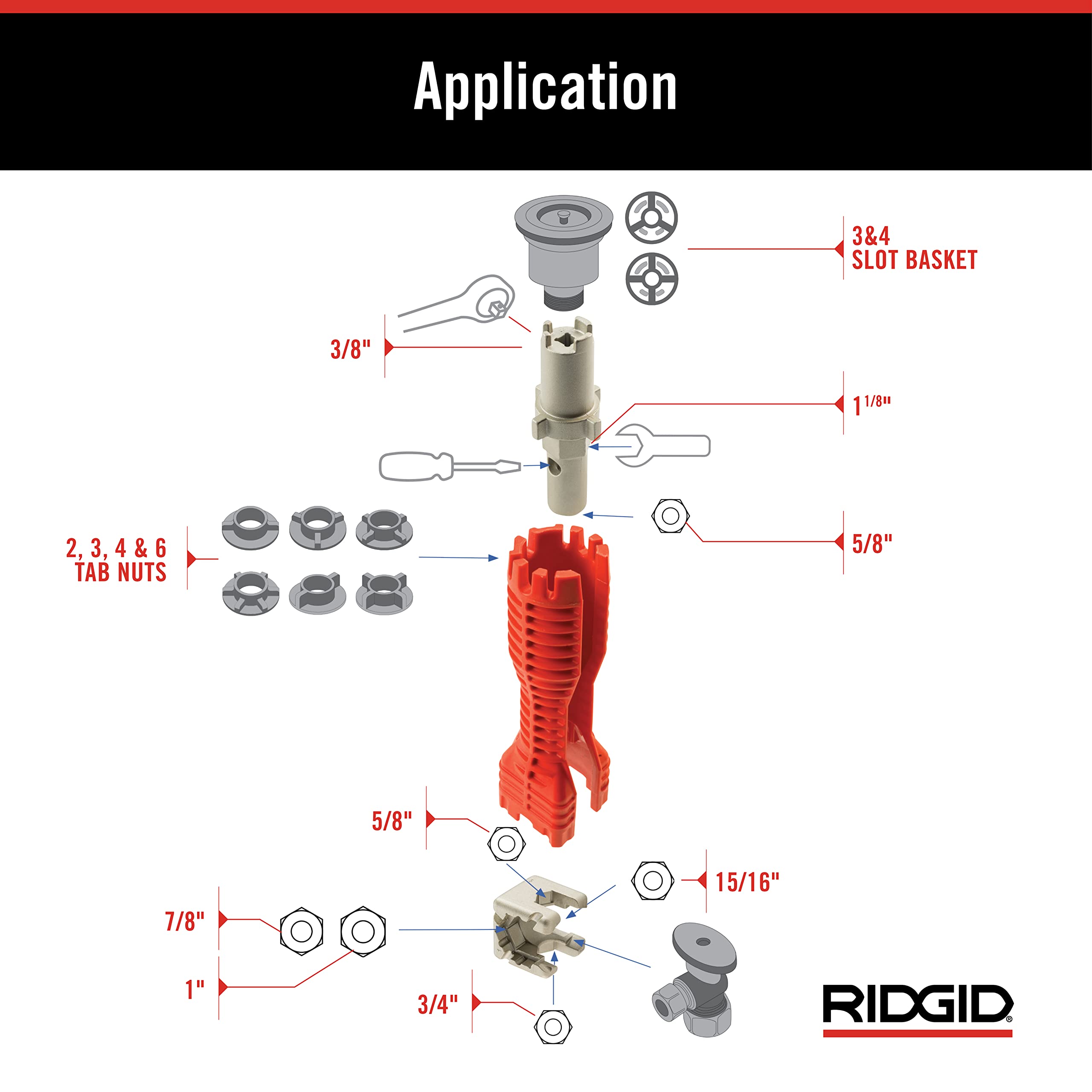 RIDGID 57003 EZ Change Faucet Tool & Sink Wrench