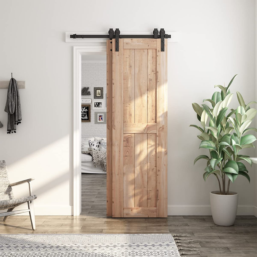 Bypass Sliding Barn Door Hardware Kit for Double Doors