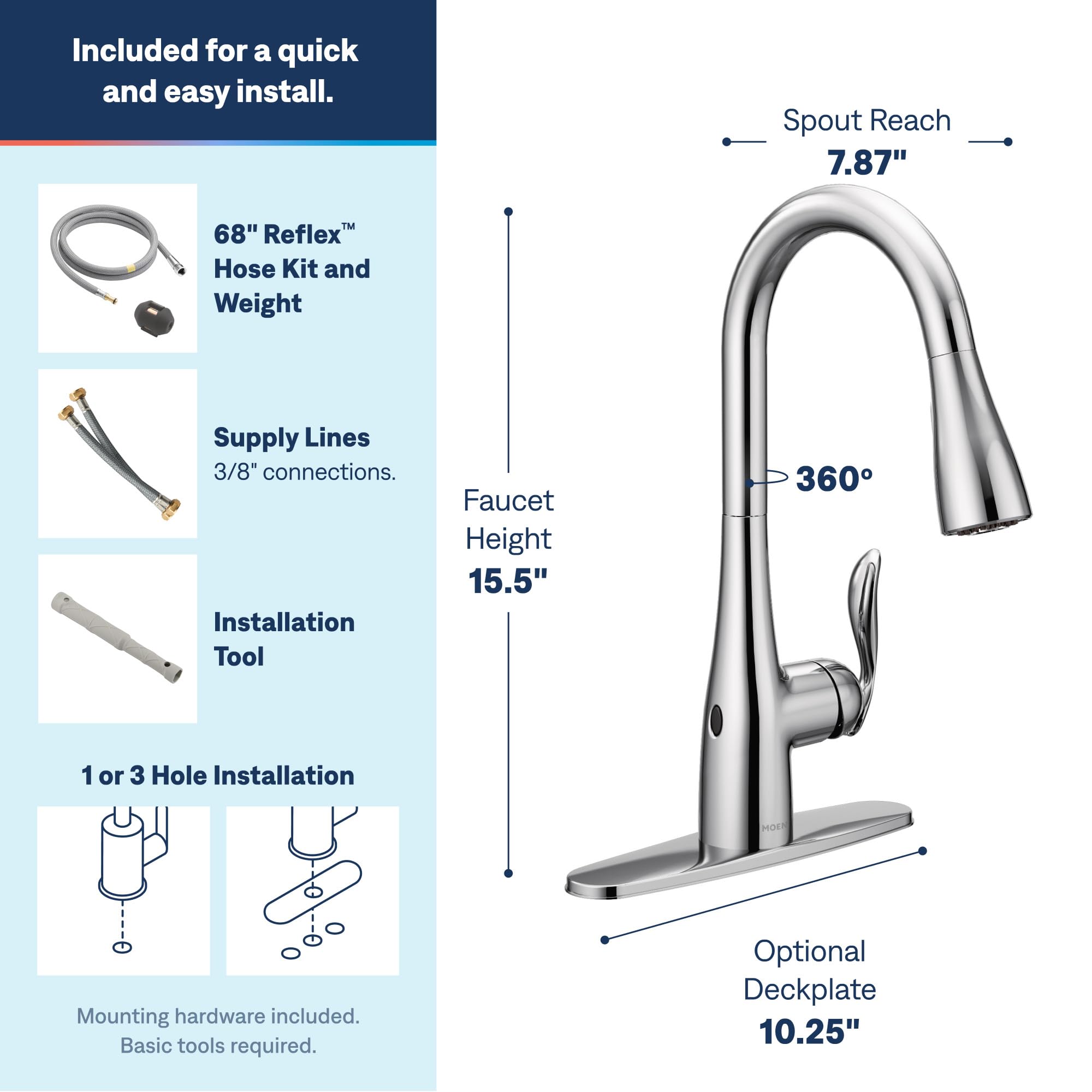 Moen One-Handle Pull-Down Kitchen Faucet with Spray Head