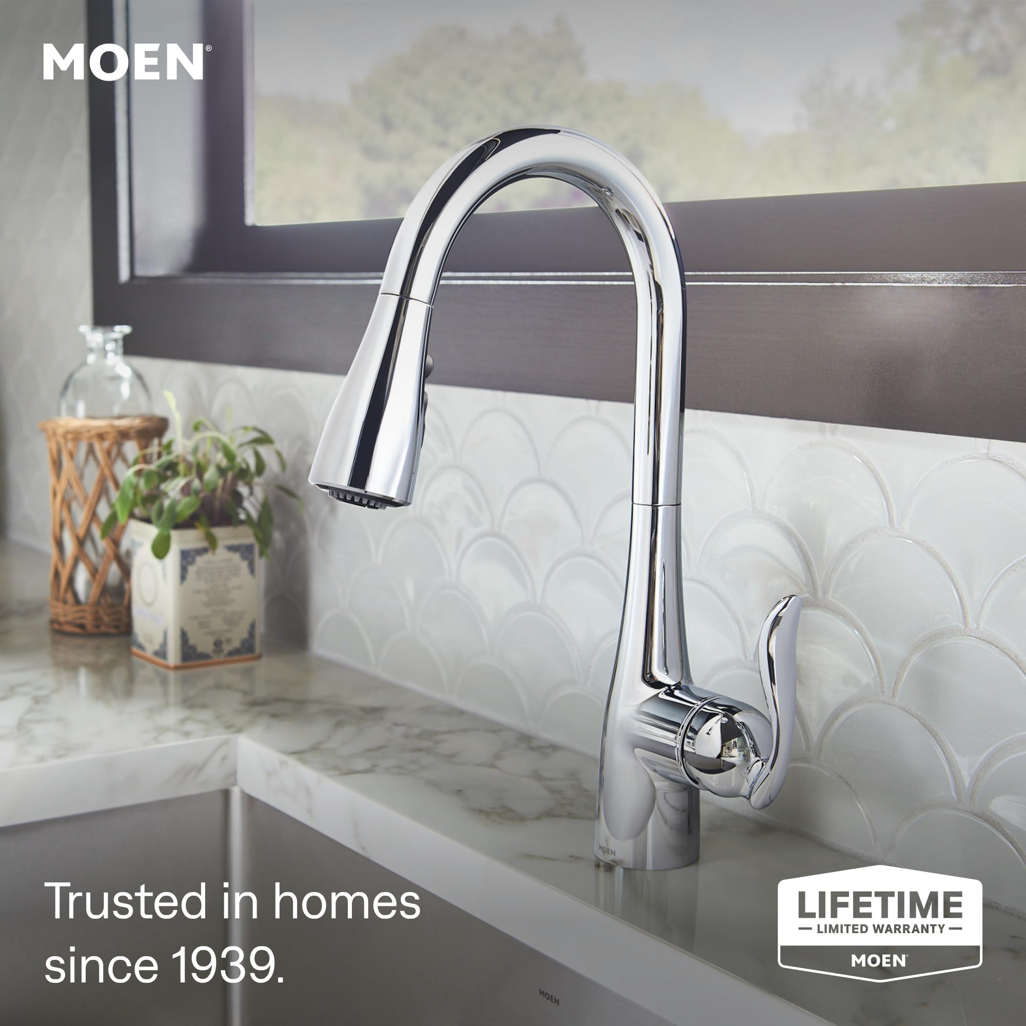 Moen One-Handle Pull-Down Kitchen Faucet with Spray Head