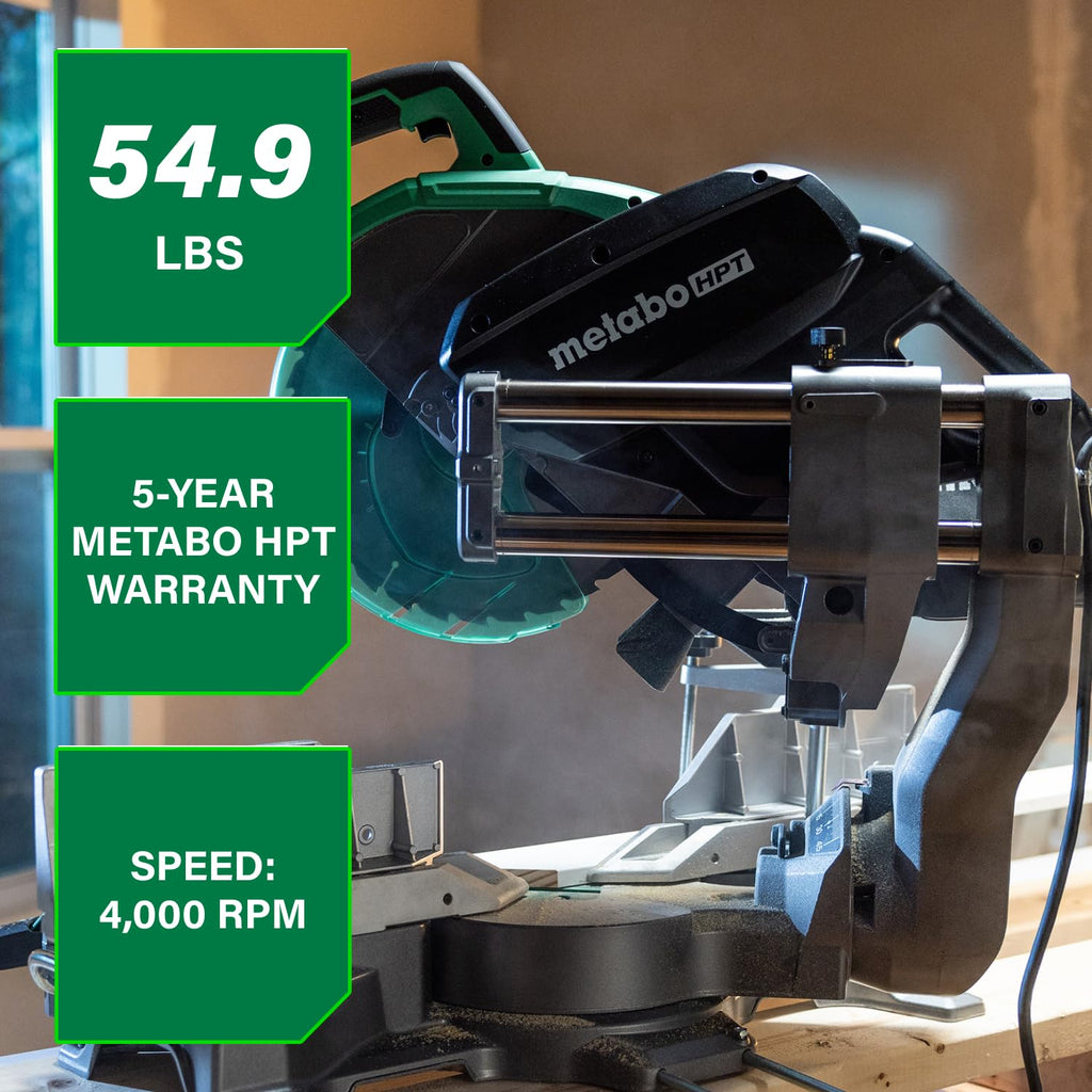 Metabo HPT 12-Inch Dual-Bevel Sliding Miter Saw with Xact Cut
