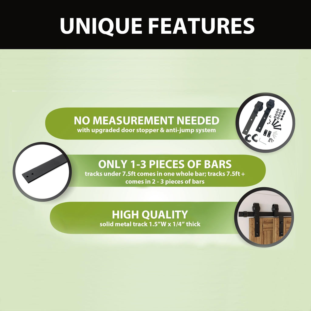 Homacer 4-Ft Bypass Sliding Barn Door Hardware Kit