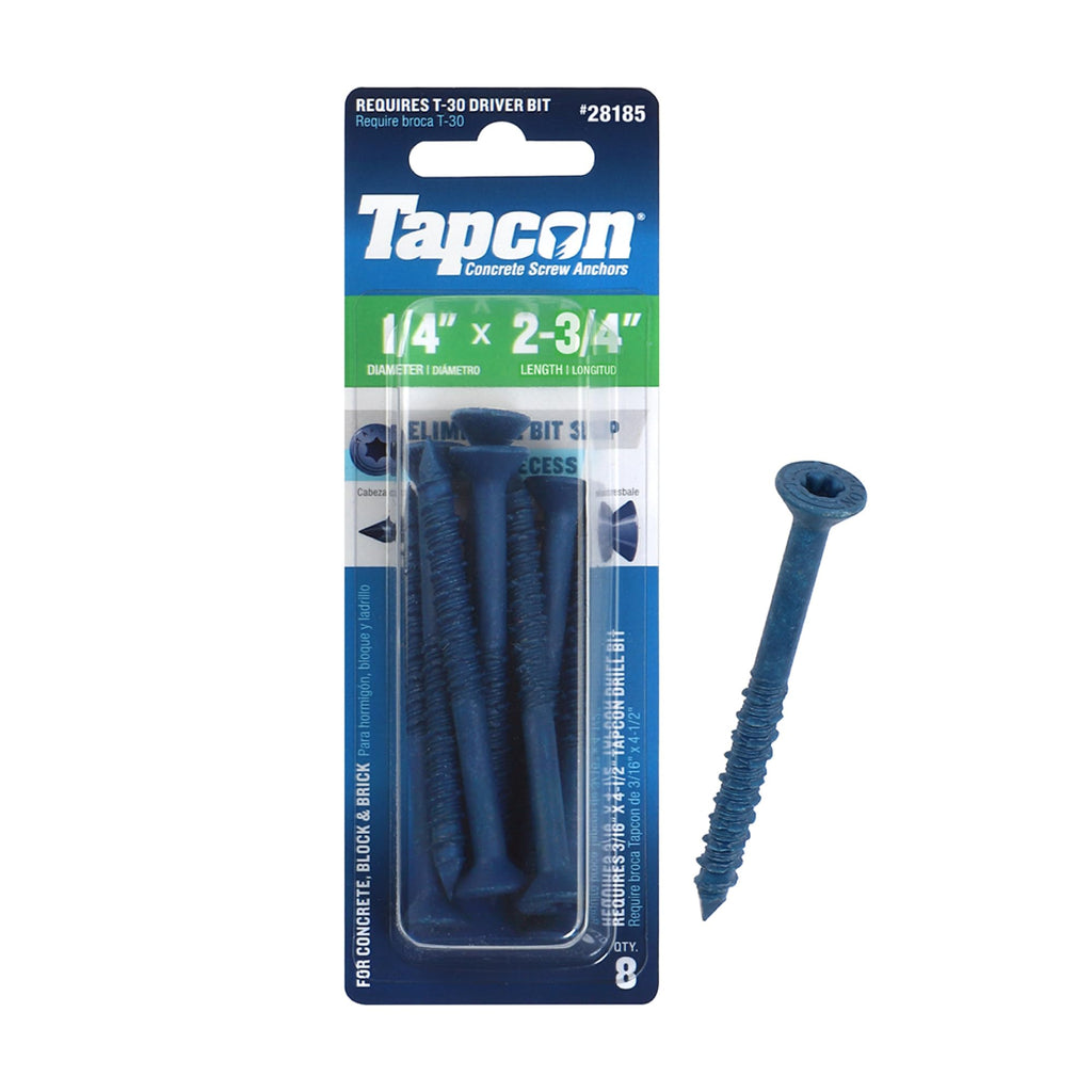 Tapcon Blue Star-Head Concrete Screw Anchors for Masonry