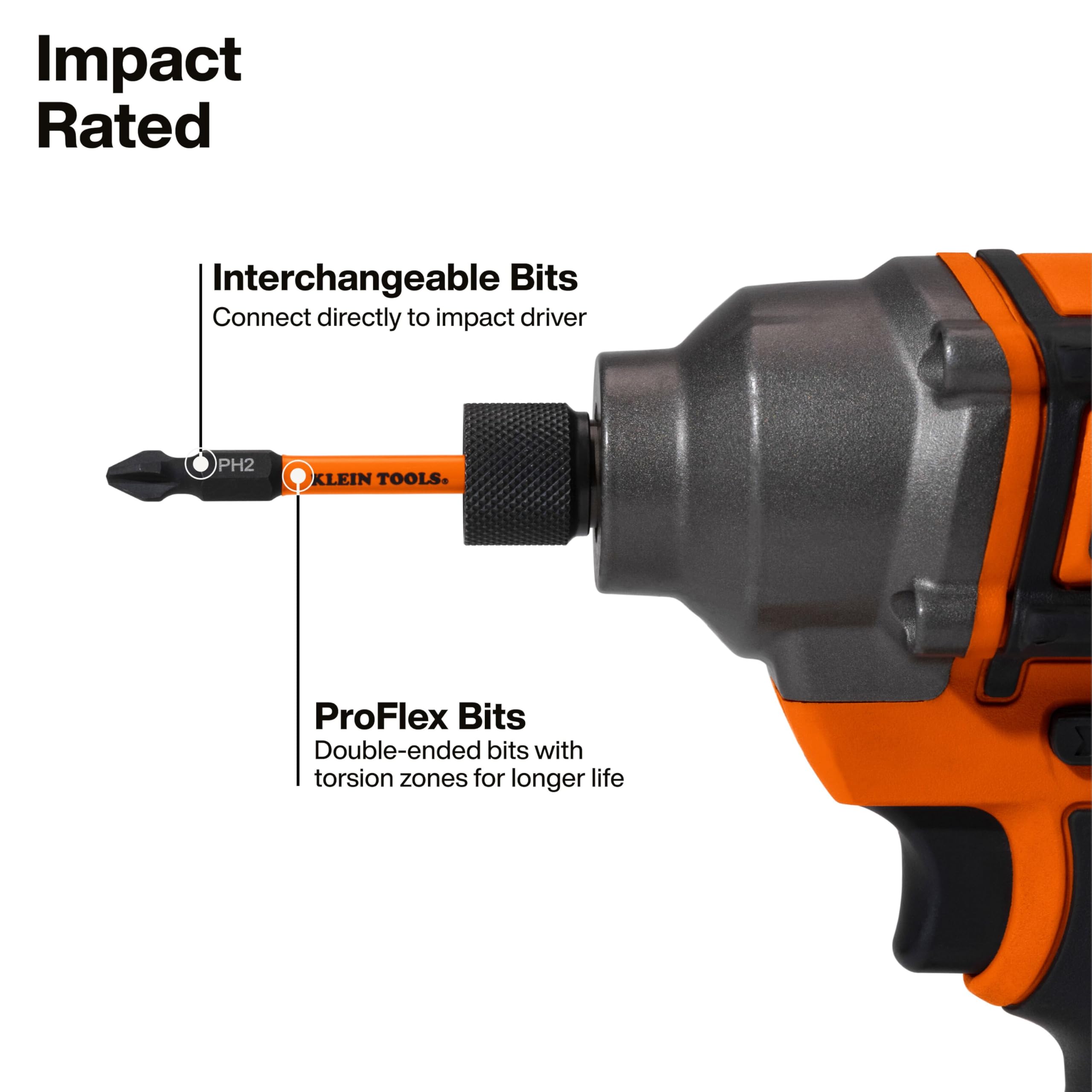 Klein Tools S2 Steel Magnetic Impact Driver Bit Set