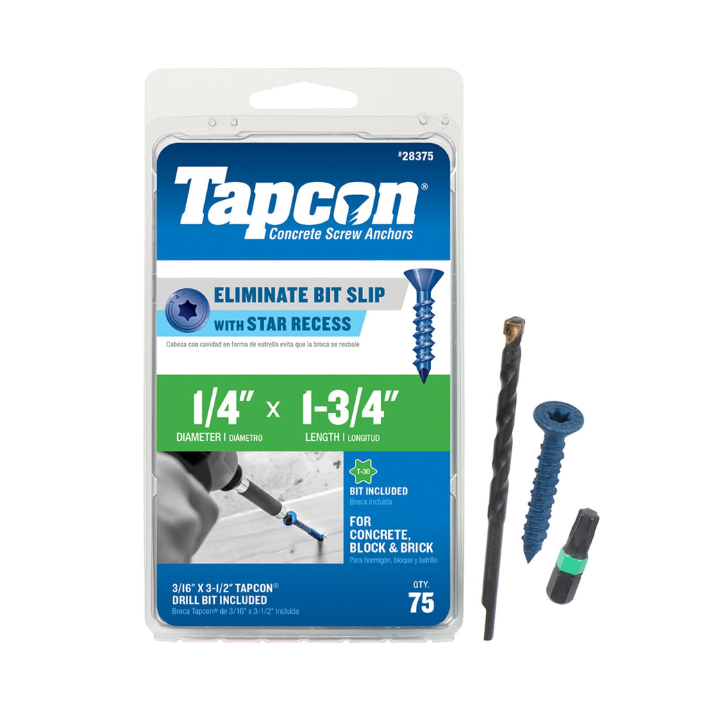 Tapcon Blue Star-Head Concrete Screw Anchors for Masonry