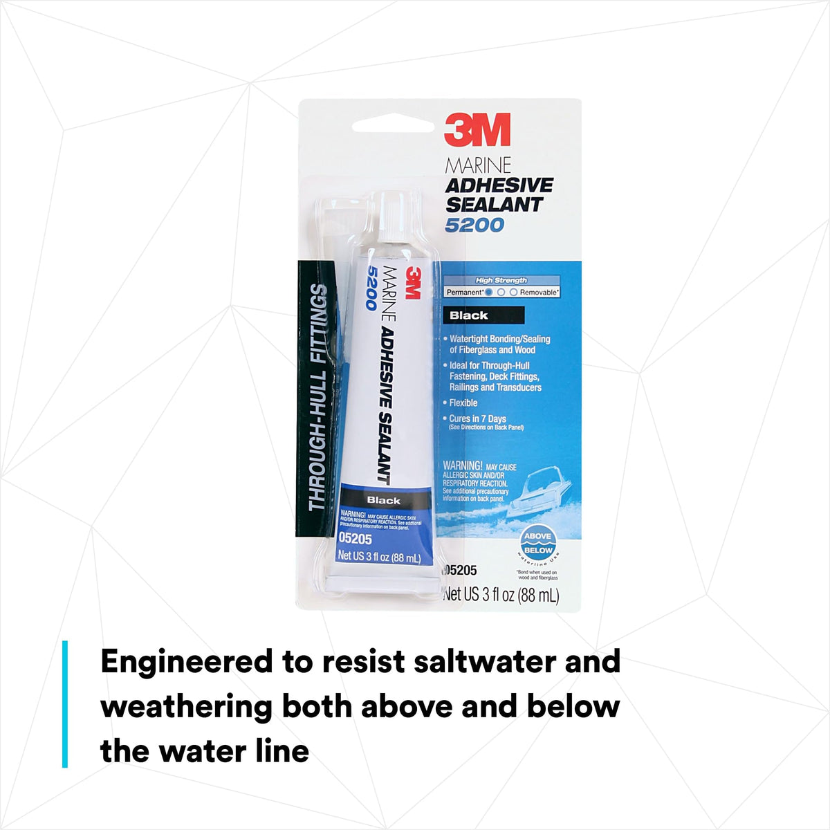 3M Marine Adhesive Sealant 5200 (06500) Permanent Bonding and Sealing for Boats and RVs Above and Below the Waterline Waterproof Repair