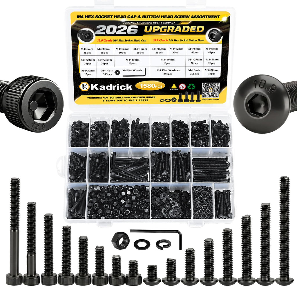Black Screw Assortment Kit with Storage Case