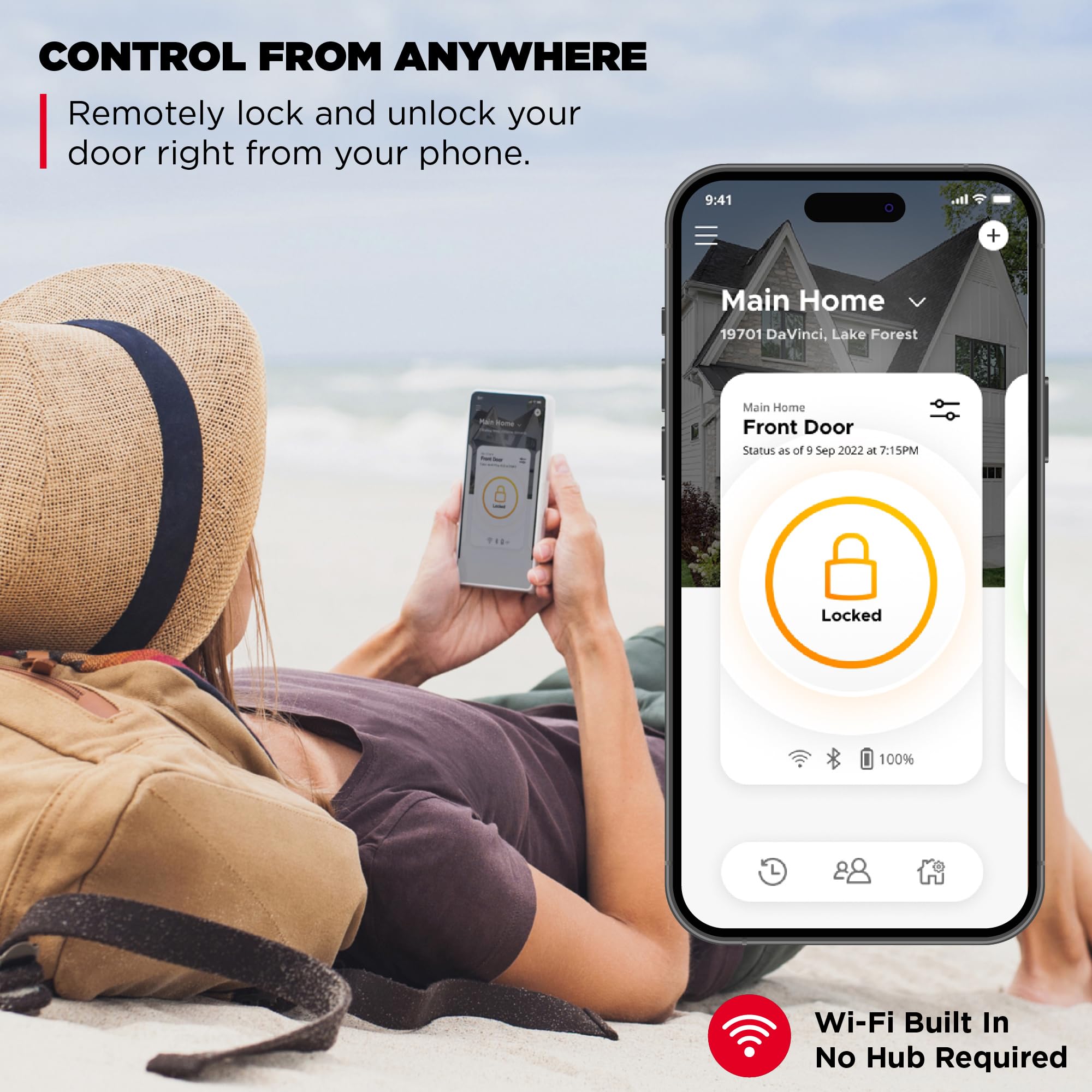Kwikset Halo Wi-Fi Enabled Smart Lock Deadbolt with Touchscreen and SmartKey Backup