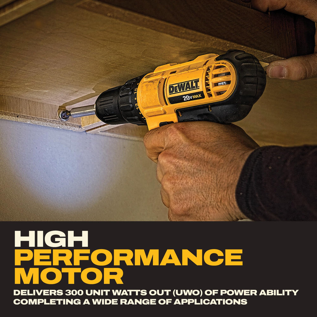 DEWALT DCD771C2 20V MAX 1/2-Inch Compact Drill Driver Kit