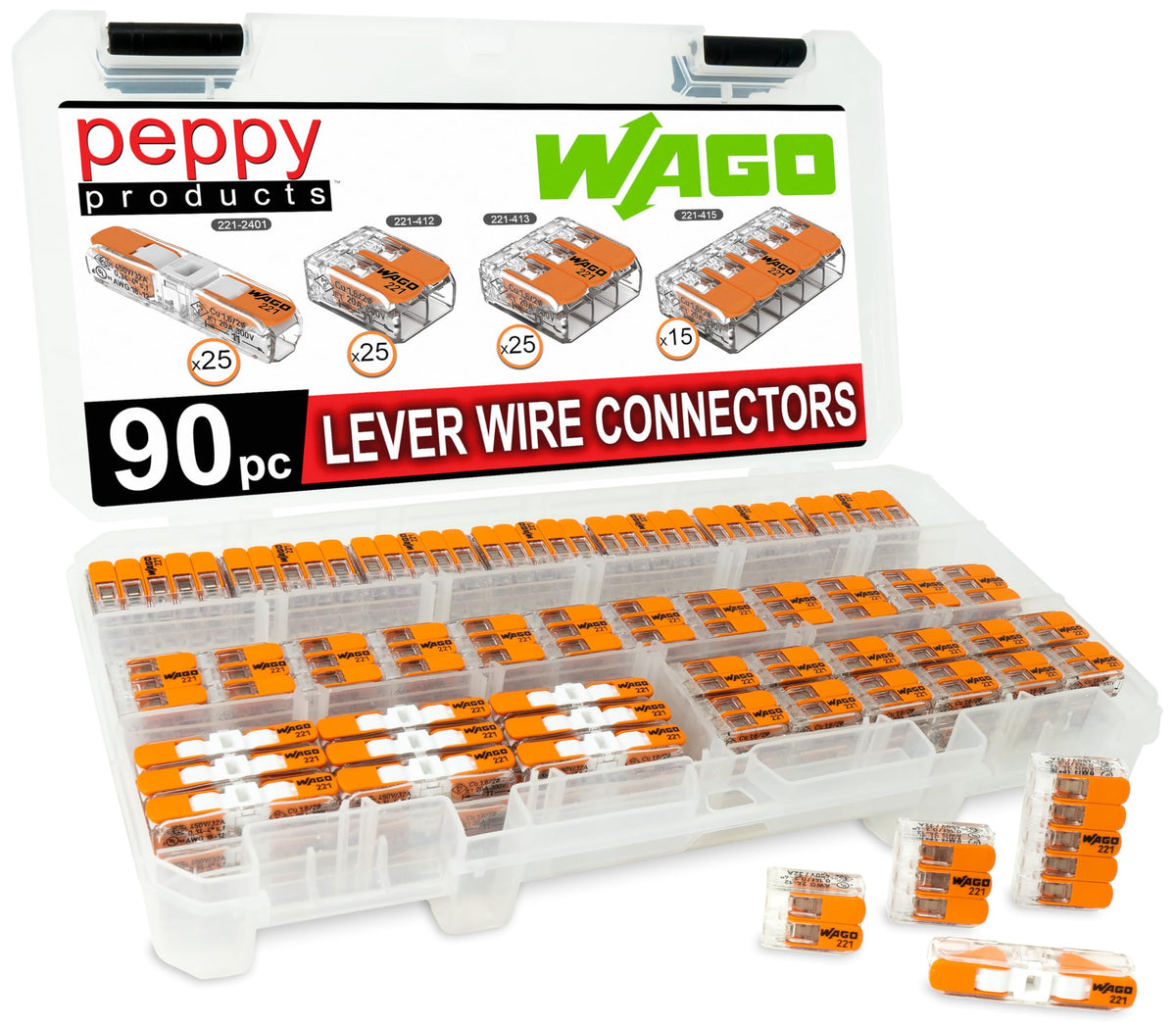 WAGO 221 90-Piece Compact Lever Nut Connector Assortment