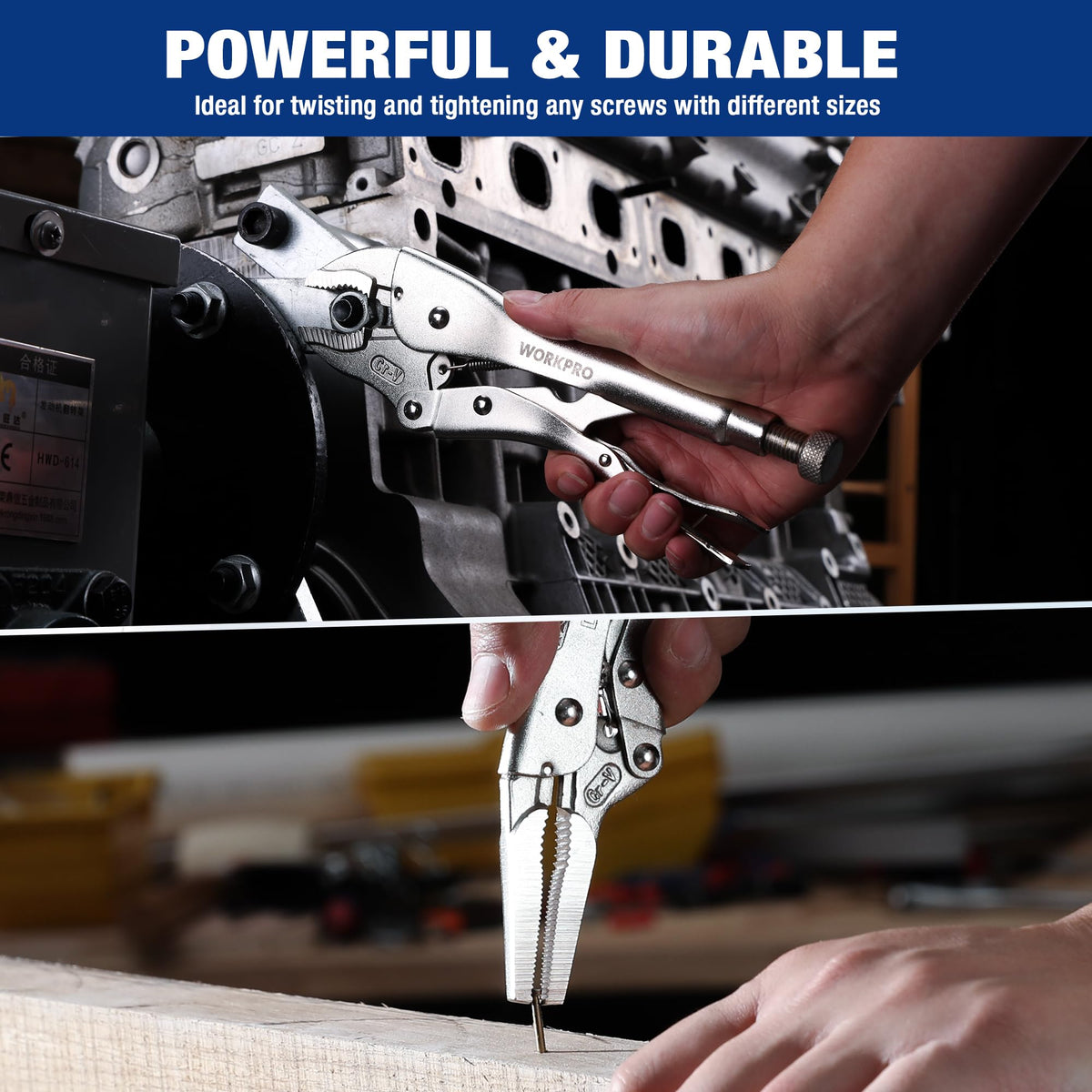 WORKPRO 5-Piece Professional Locking Pliers Set
