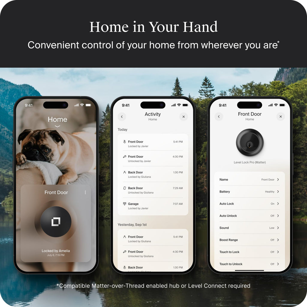 Level Lock Pro Smart Deadbolt with Matter Support