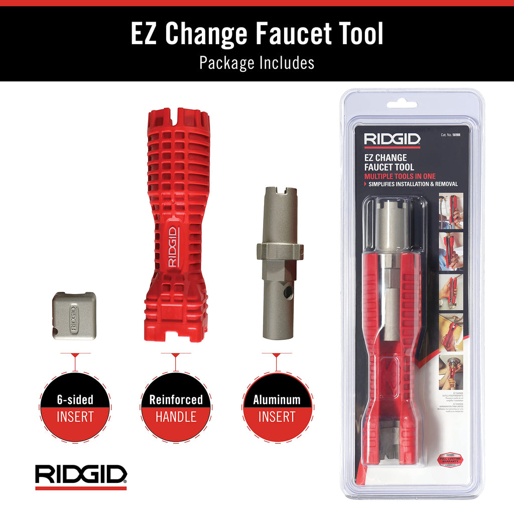 RIDGID 57003 EZ Change Faucet Tool & Sink Wrench