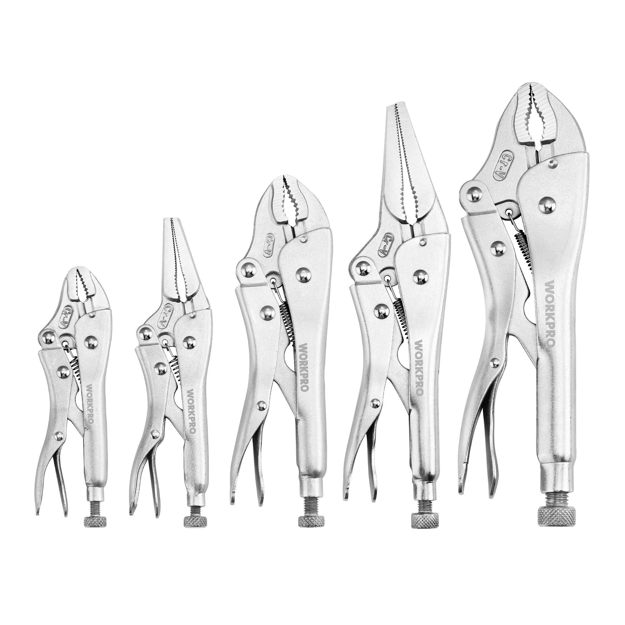 WORKPRO 5-Piece Professional Locking Pliers Set