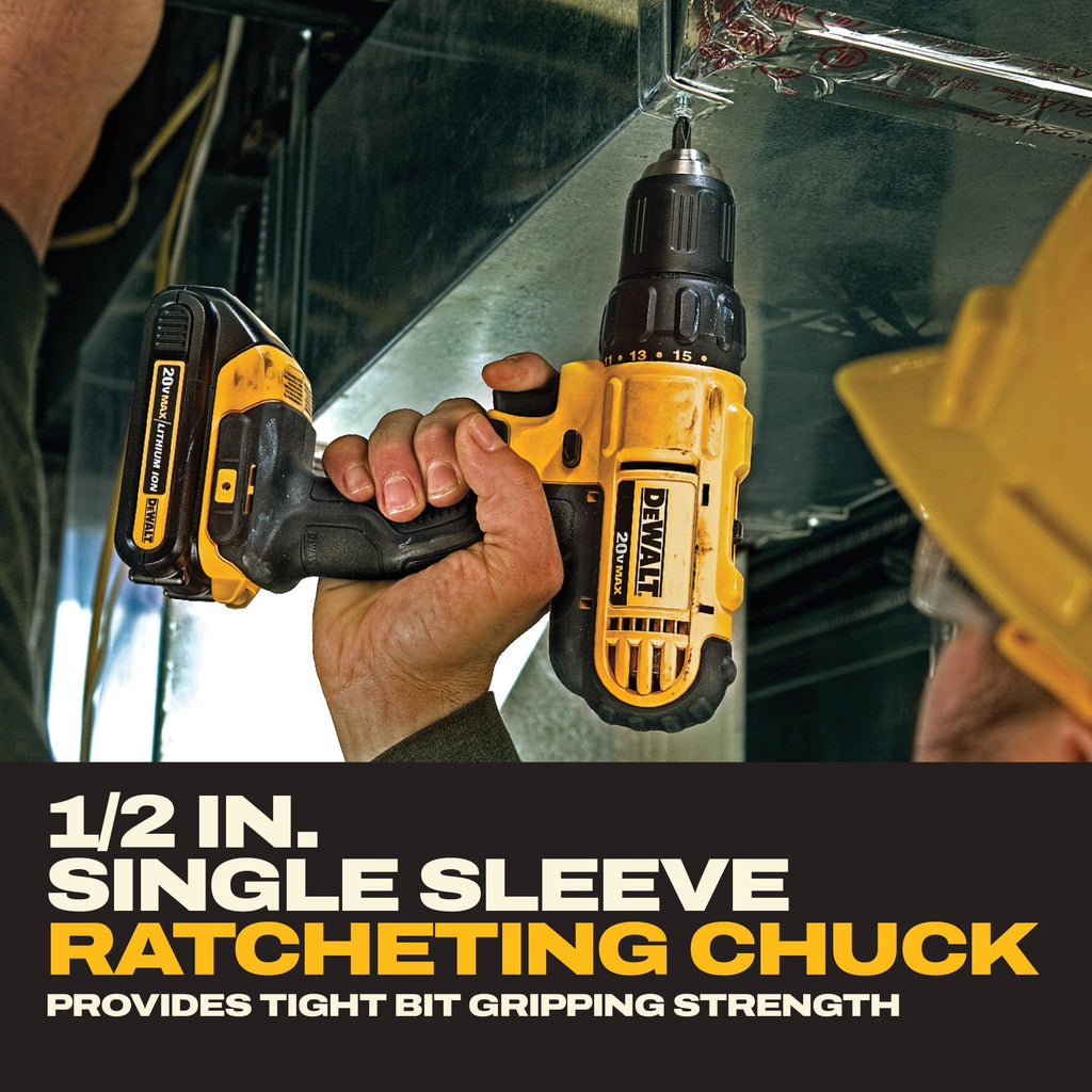 DEWALT DCD771C2 20V MAX 1/2-Inch Compact Drill Driver Kit