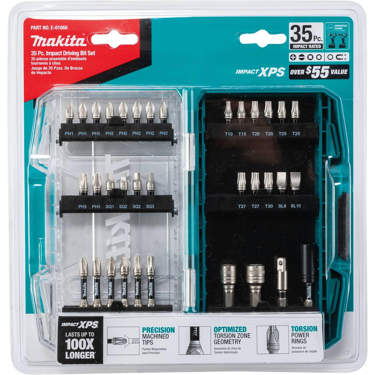 Makita E-01644 Impact XPS™ 60 Pc. Impact Bit Set