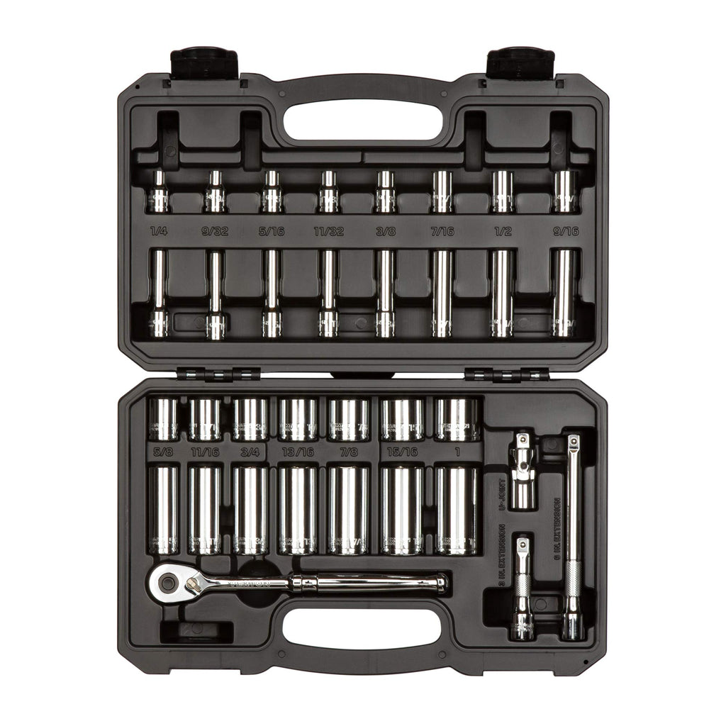 TEKTON 3/8-Inch Drive 6-Point Socket & Ratchet Set