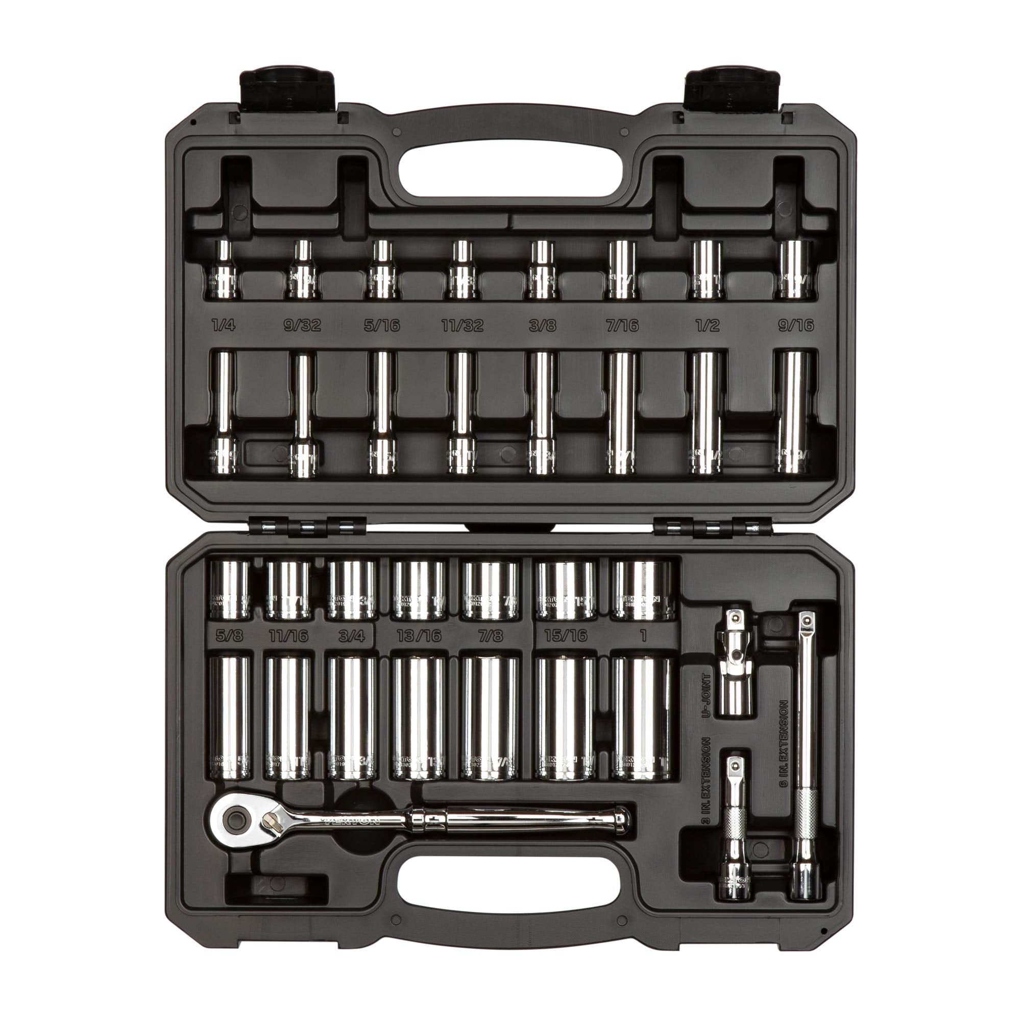 TEKTON 3/8-Inch Drive 6-Point Socket & Ratchet Set