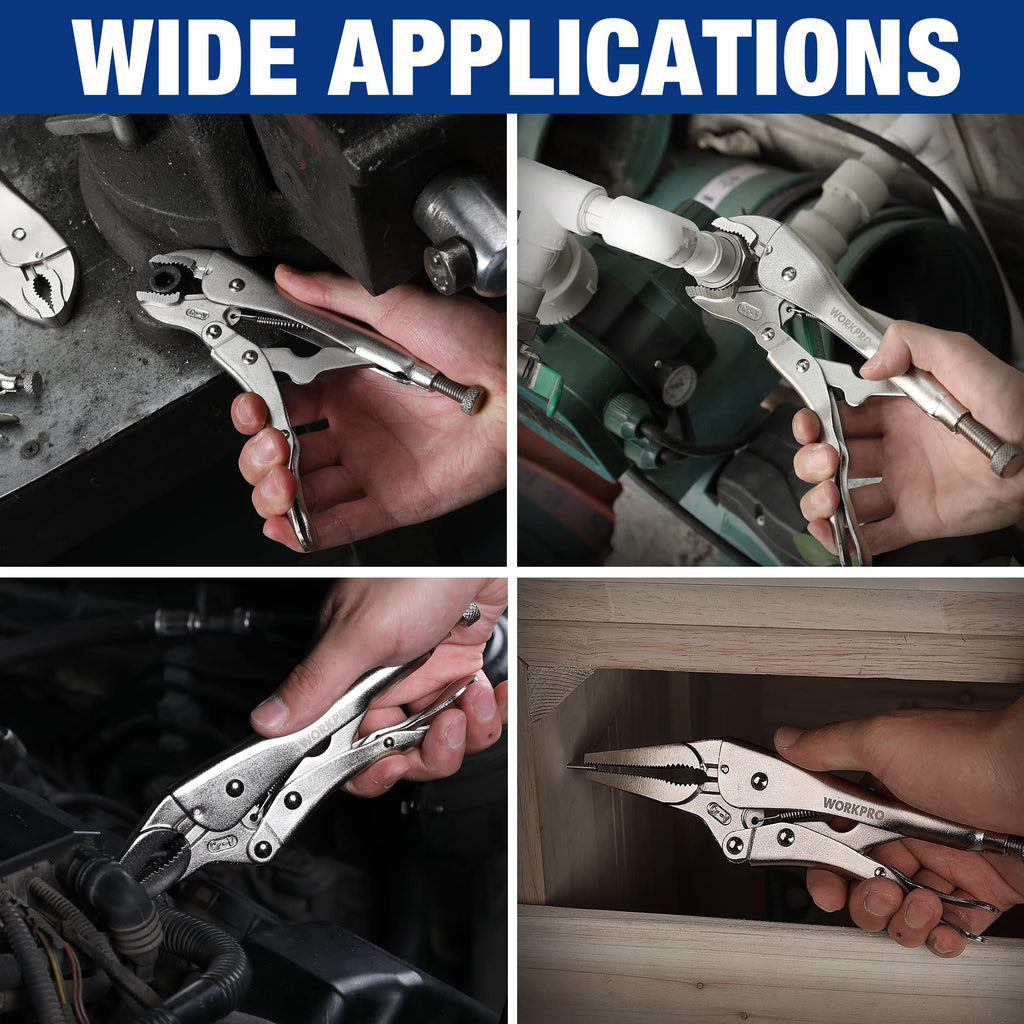 WORKPRO 5-Piece Professional Locking Pliers Set