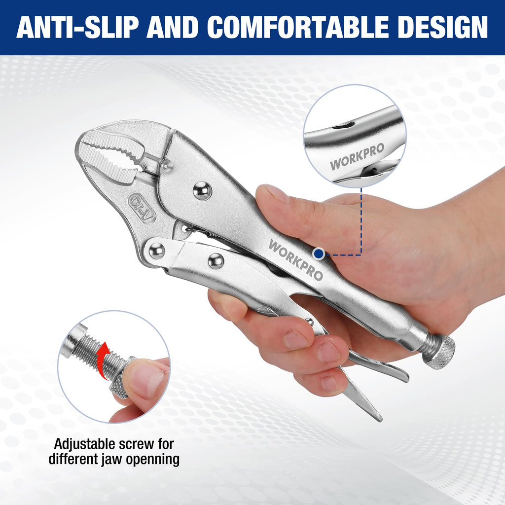 WORKPRO 5-Piece Professional Locking Pliers Set