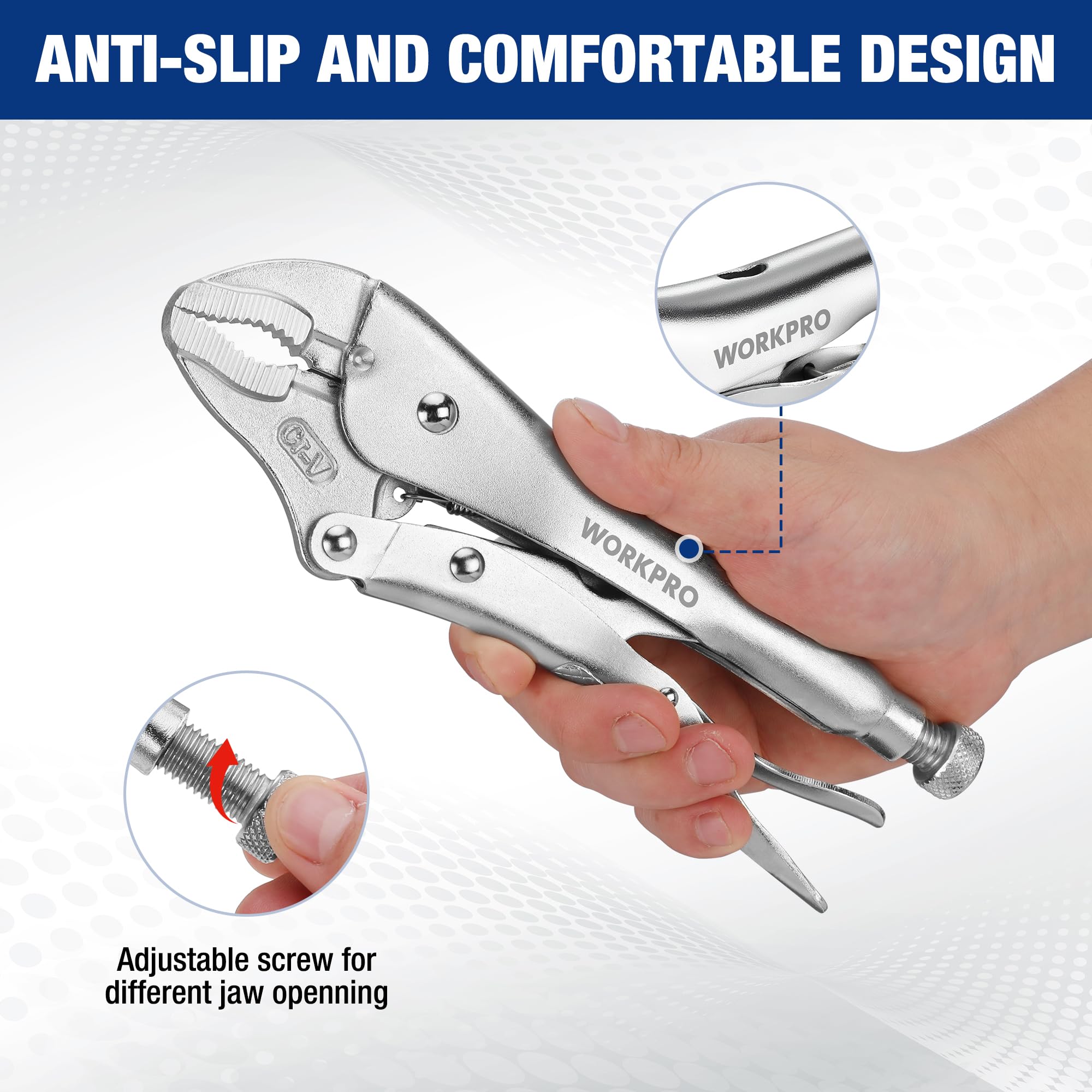 WORKPRO 5-Piece Professional Locking Pliers Set