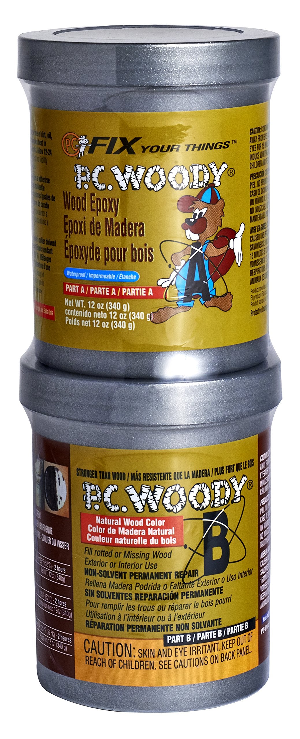 PC-Woody 23334 Two-Part Wood Repair Epoxy Paste 1.5 oz