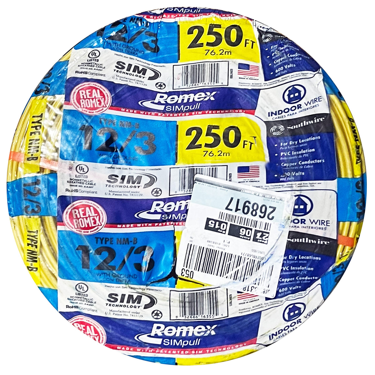Romex SIMpull 250-ft NM-B Cable with Ground Wire
