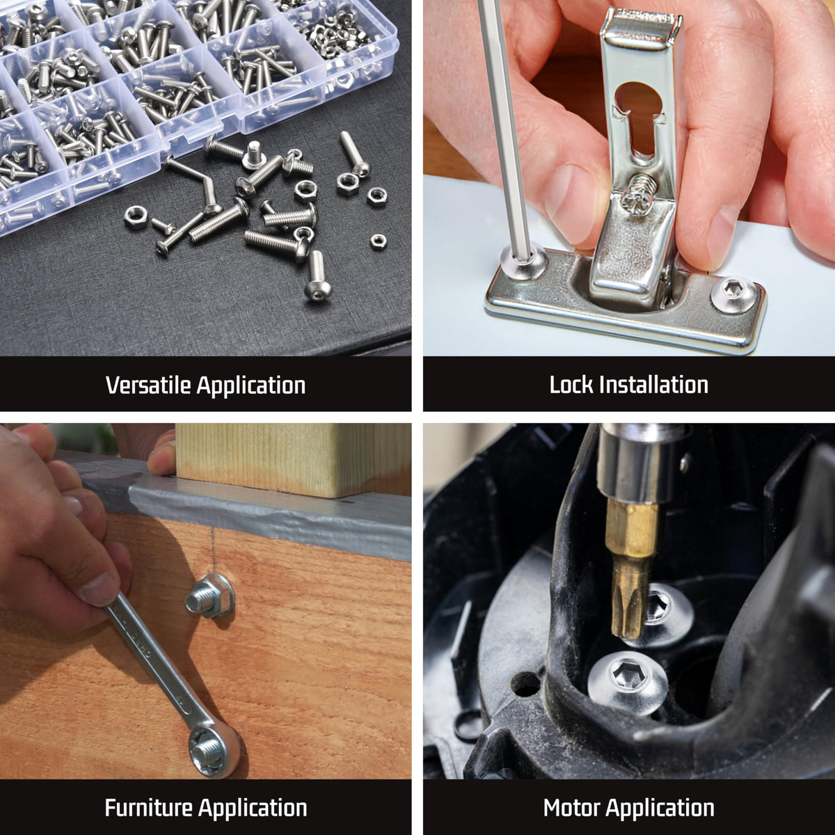 Bolt Dropper Hardware Machine Screws Assortment Kit - Screws Nuts Washers Set Organizers - Nuts and Bolts Assortment Organizer - Metric Bolt and Nut Screw Storage - Heavy Duty Screw Kit with Case